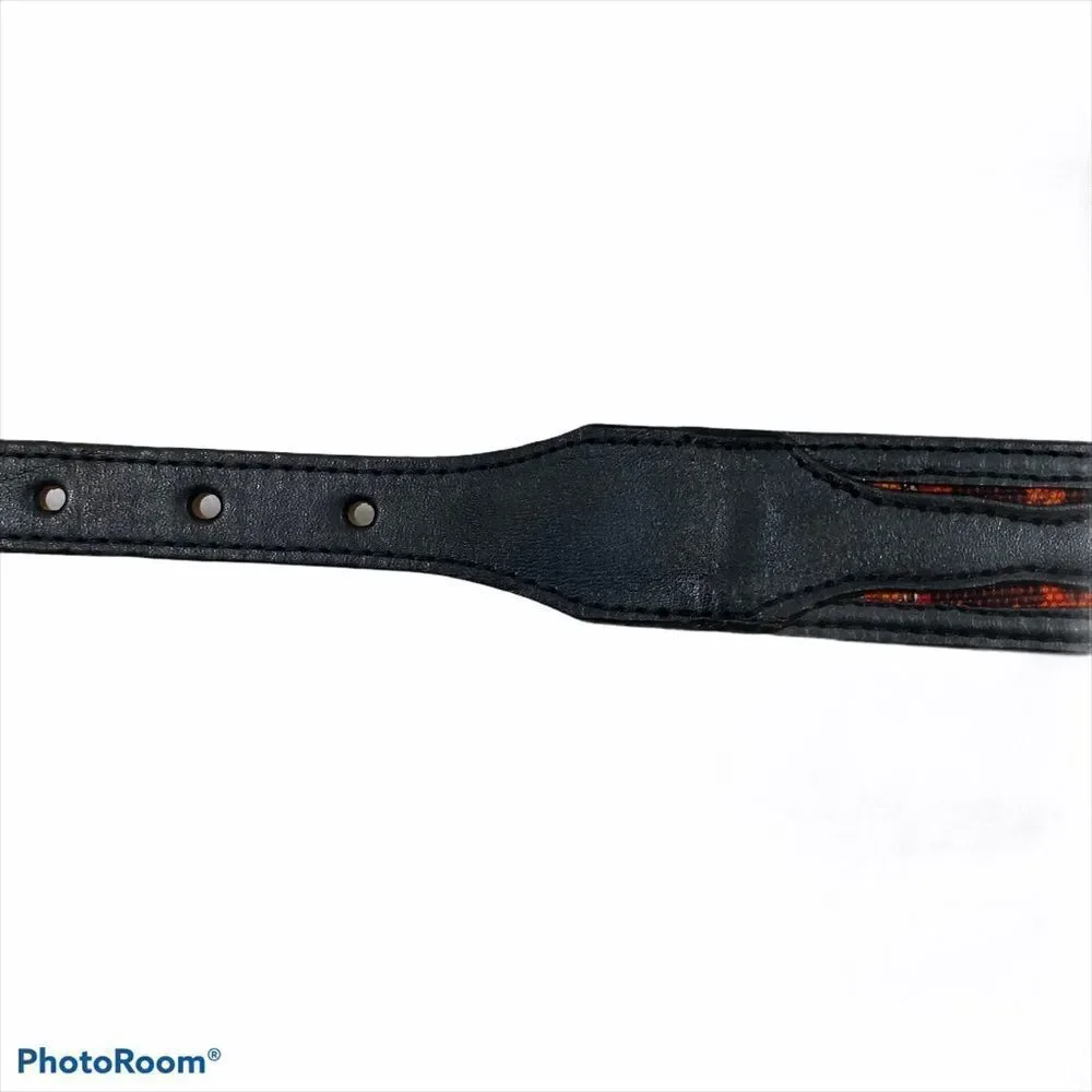 NWOT Brushy Creek Serape Black Leather Belt 28‎